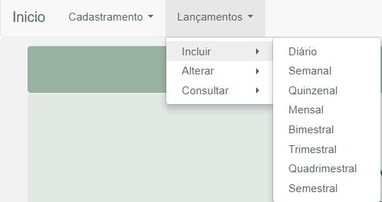 Conforme definido pela Comissão Gestora do PLS-UNIFESP os lançamentos serão feitos por semestre, visto que esses dados irão compor os Relatórios de Monitoramento