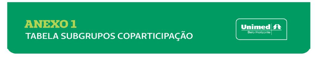 Código Descrição Coparticipação 10101012 Consulta em consultório (no horário normal ou preestabelecido) CONSULTA 10101039 Consulta em pronto socorro CONSULTA 10106146 Consulta de Puericultura