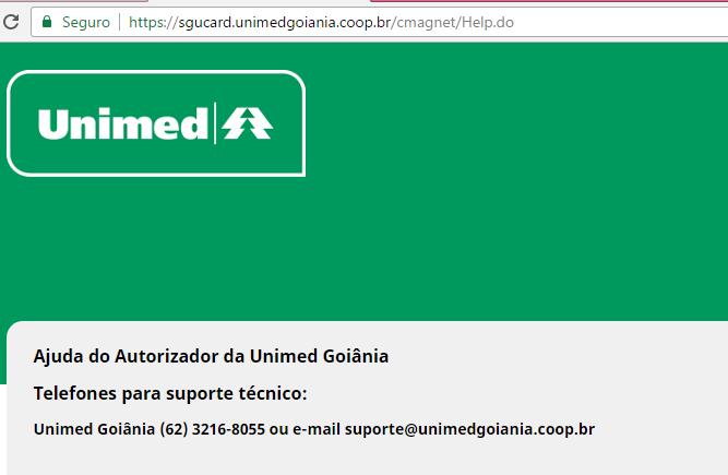Precisa de Ajuda (ícone?) tela de login Clique no ícone Precisa de ajuda? e verifique os contatos na Unimed Goiânia, existentes para auxiliá-lo.