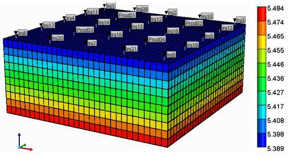 Figura 3.7 Modelagem 3D do reservatório (4 malhas) Fonte: Próprio Autor 3.4.1 Características da rocha reservatório A Tabela 3.