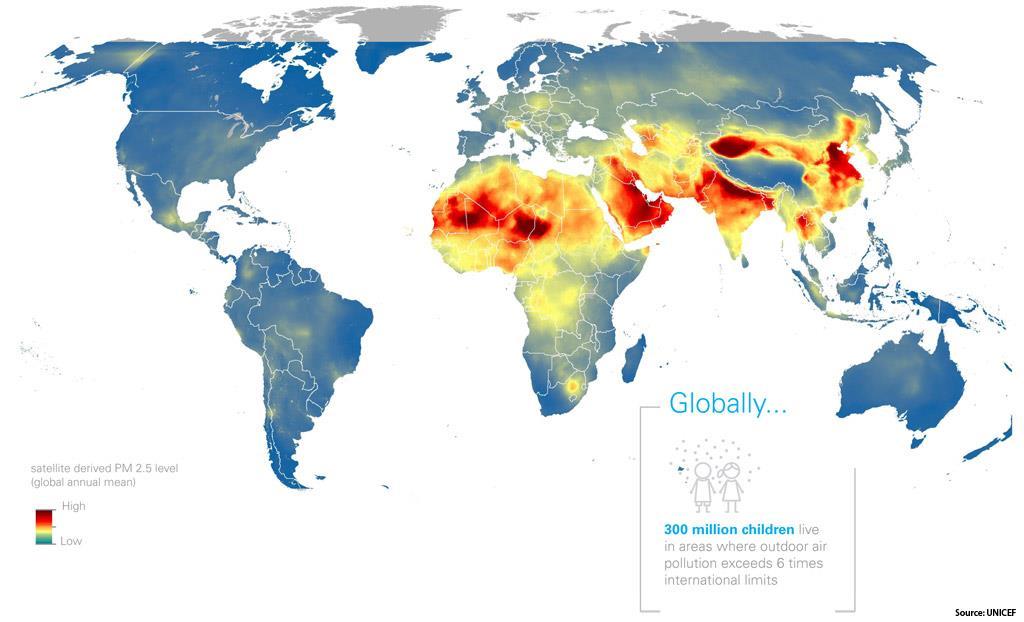 2ª atividade Interpretação Poluição Atmosférica no continente Asiático O mapa ao lado apresenta dados sobre a poluição atmosférica no planeta terra.