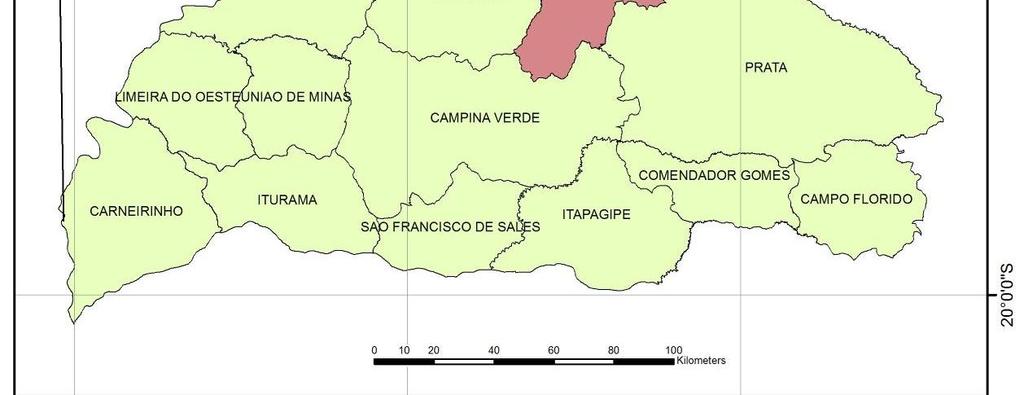 19º,21 S. Possui área de 2.587 Km 2 e conta uma população estimada de 92.427 habitantes (IBGE 2006).