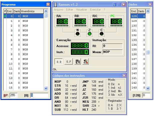 eander: Programação - Exemplo eander - Somar 2 números PC sel U R E E read write SOAR 2 NÚEROS cargapc incrementapc cargare RD cargard LDA $50 ADD $51 STA $52