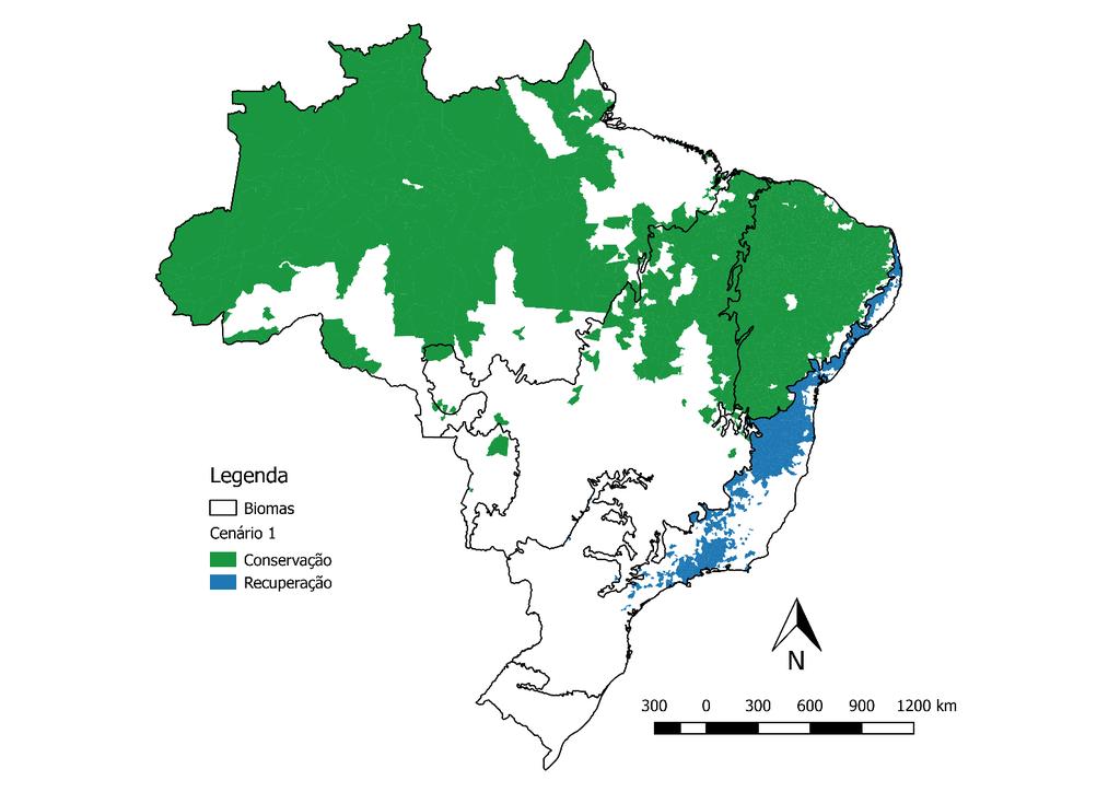 34 O mapa 4 apresenta os municípios beneficiados pela conservação e pela recuperação em todo o país, considerando o passivo ambiental estimado por Soares-Filho (2013).