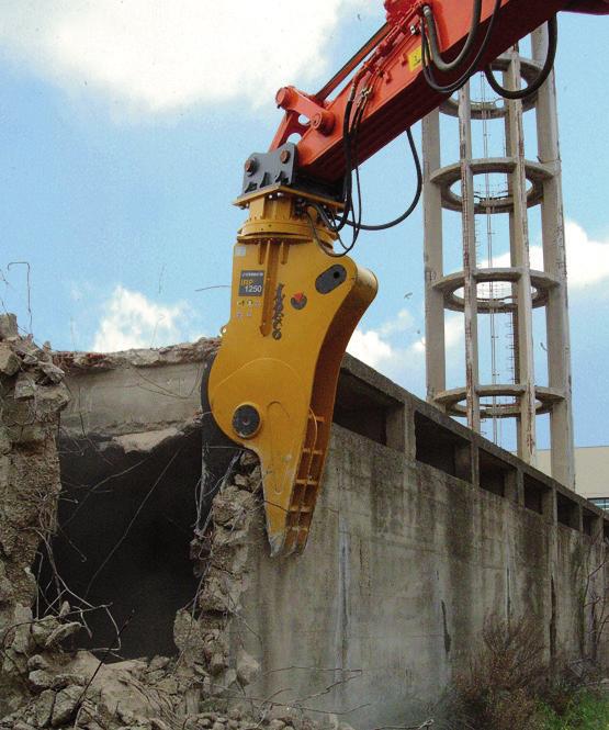 Os trituradores rotativos IRP são instrumentos ideais para a demolição primária de edifícios, estruturas verticais, pavimentações, lajes e muros.