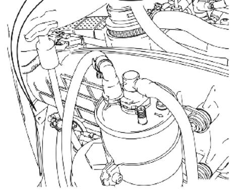 Controles Eletrônicos do Motor 303-14-9 2. Fixe o parafuso (3) do sensor de rotação do motor apertando-o com um torque de t10 Nm (88 lb.pol.). 3. Conecte o conector elétrico (1) do sensor de temperatura do motor, pressionado-o até ouvir um clique de travamento.