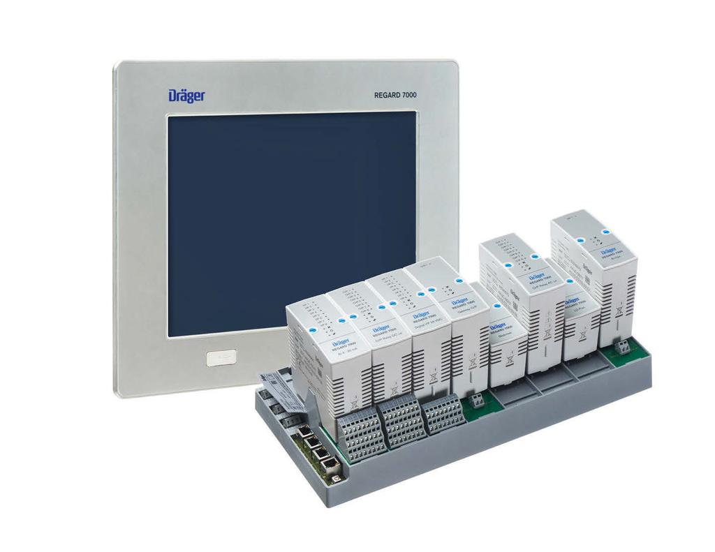Dräger REGARD 7000 Sistema de controle O Dräger REGARD 7000 é um sistema de análise modular e altamente expansível para o monitoramento de vários gases e vapores.