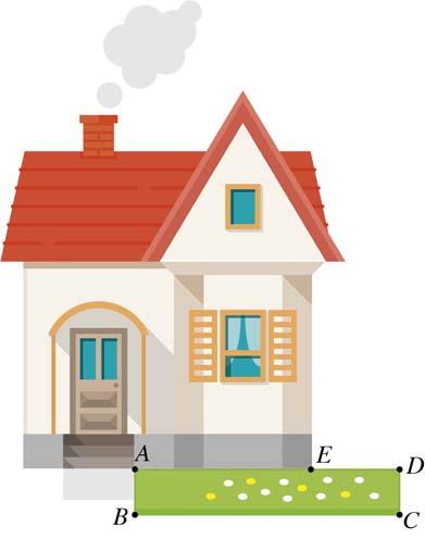 (A) 5 10 (B) 4 5 0, 007 10 (C) 0, 10 (D) 0,075 10 7. Na figura está representada uma casa e um canteiro retangular com relva.