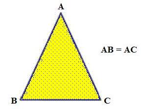 Triângulo Isósceles: apresenta dois lados com a mesma medida.