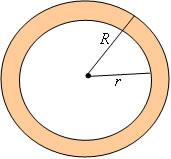 8. Determine a área da coroa circular da figura a seguir, considerando o raio da