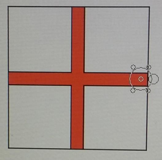 Figura 69. Bandeira da Inglaterra Fonte: Sujeito 3 O sujeito 1 programou a tartaruga para desenhar a parte frontal de uma casa.