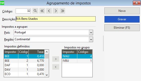 uma vez que para um determinado grupo de clientes podem ser realizadas vendas de bens usados e bens novos, é necessário definir, para além do IVAU o do IVBU, o IVA de forma a garantir que nas vendas