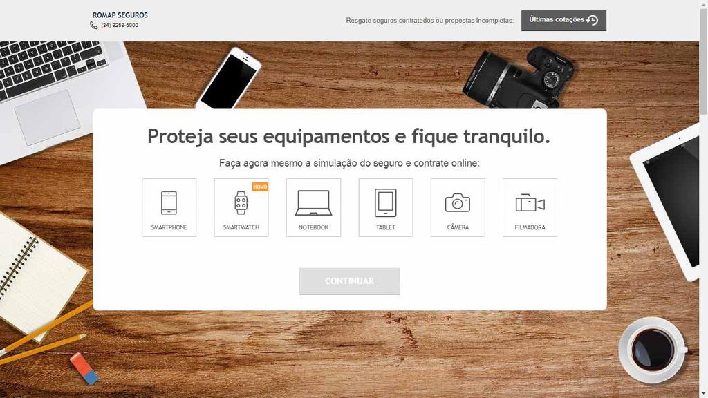 4Cotação Online Usuário é direcionado para a página e realiza cotação online no site da