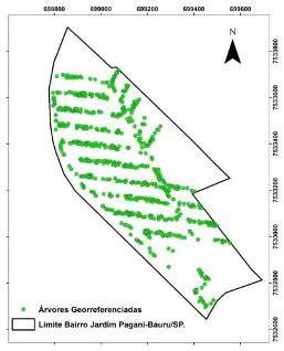 2016. Algumas variáveis de manejo que foram levantadas no inventário foram as seguintes: altura geral (m), altura da 1ª ramificação e diâmetro da copa (m) e D.A.P.