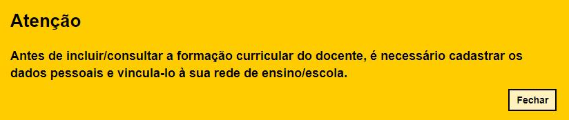 Passo 4 Será exibida uma mensagem alertando que o funcionário deve ser cadastrado e