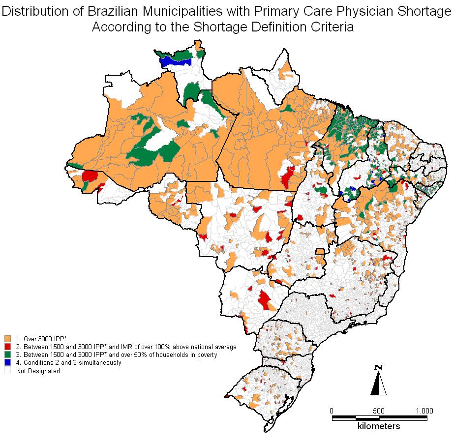 municipalities with primary care physician Source:  shortage index