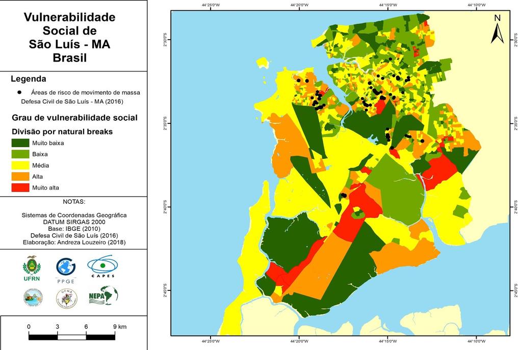132 Mapa 26 - Vulnerabilidade Social do município de São Luís MA