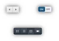 exclusive items. Toggles A toggle button allows the user to change a setting between two states.