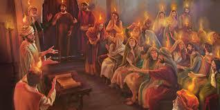 O PENTECOSTE NO INÍCIO DA IGREJA No dia de Pentecostes (festa consagrada ao final das colheitas), os discípulos estavam reunidos quando de repente um som que veio do céu como um