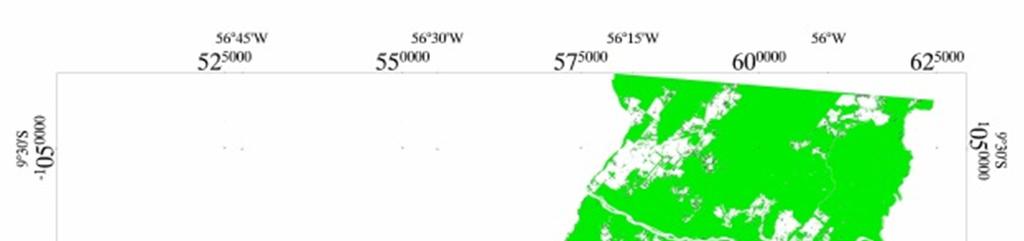 2015 Figura 2. Distribuição espacial das áreas de florestas mapeadas por meio do índice de vegetação.