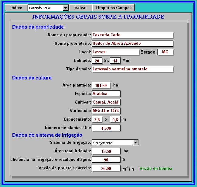 104 Figura 10 Formulário para introduzir as informações sobre a