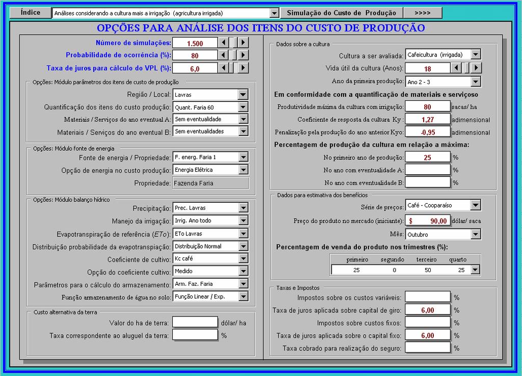 129 estar sempre atento à elas. A escolha equivocada de uma única opção pode alterar toda a análise de simulação, proporcionando resultados totalmente diferentes do que ocorreria na realidade.