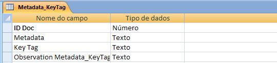 4 TABELA Metadata Key_Tag Os dados nesta tabela
