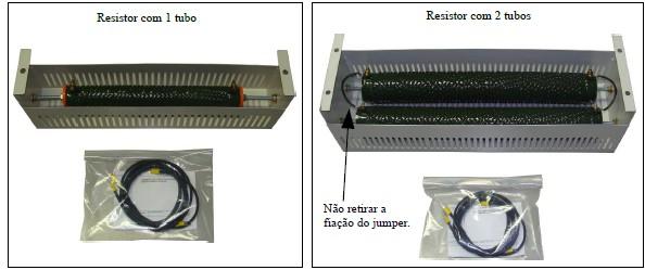 2.2.1 Kit resistor de frenagem ( opcional com a fiação do resistor) Resistor com 1 tubo Resistor com 2 tubos Não retirar a fiação do