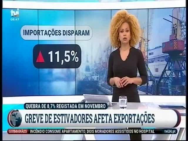 Novembro. As vendas ao estrangeiro caíram 8,7%, isto com as exportações de automóveis a descer 29,4%. Dados do Instituto Nacional de Estatística.