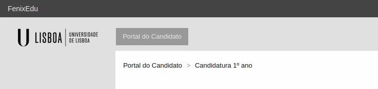 matrícula exemplo. menu de navegação 1 Após te autenticares com sucesso, 1. selecciona o "Portal do Candidato" (caso não esteja seleccionado); 2 2.