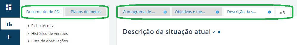 23 - Navegação Breadcrumb thumbnail Nível de Permissão: Todos os usuários Na parte superior do sistema após acessar algum plano macro e à medida que as páginas são acessadas o usuário encontrará o