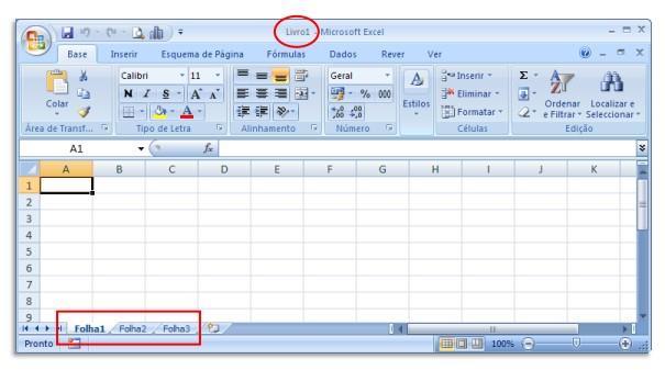 Se já tem o Excel aberto e pretende criar um novo documento, quer já tenha aberto um o não, clique no botão do