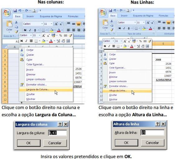 Formatação De Células Cores E Limites Para dar ênfase a determinados valores numa folha de