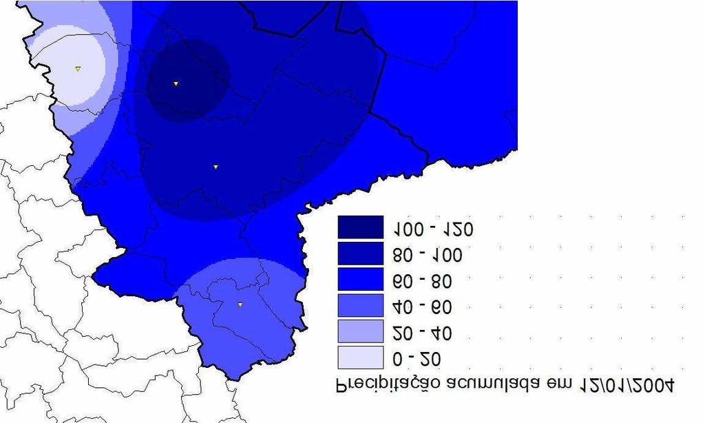 Análise de eventos extremos de chuva no município de Itaperuna no mês de janeiro de 2004 5 Precipitação diária no mês de Janeiro de 2004 140 120 100 Total (mm) 80 60 40 20 0 1 2 3 4 5 6 7 8 9 10 11