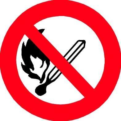 onde a utilização de chama pode aumentar o risco de incêndio Símbolo: