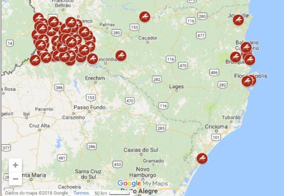 SANTA CATARINA 50 municípios em SC estão em situação de alerta por infestação pelo Aedes aegypti A luz de alerta está acesa para 50 municípios catarinenses em relação ao mosquito Aedes aegypti.