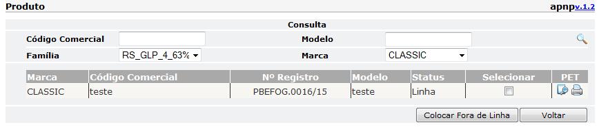 consulta de produtos, o sistema exibe uma lista de produtos cadastrados.