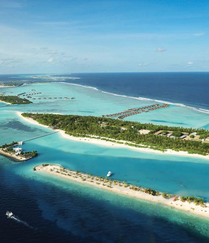 Paradise Island Resort & Spa www.villahotels.com ATOLL DE MALÉ Na zona norte do atoll de Malé. Quartos com ar condicionado, telefone, cofre, mini-bar, TV satélite, wi-fi, secador de cabelo.