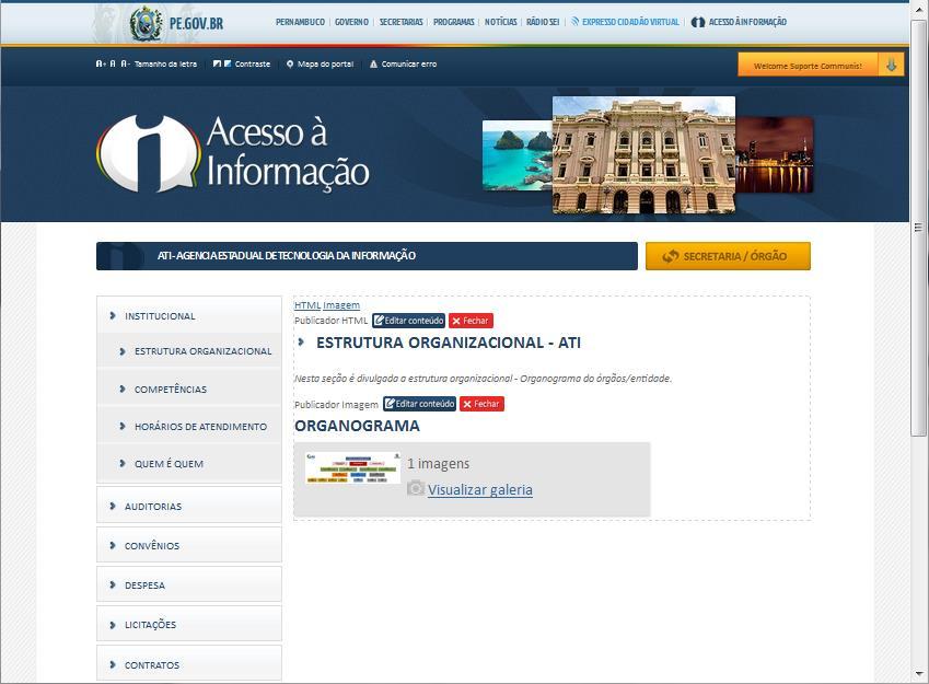 cidadãos que acessam o portal para consultar informações sobre as instituições do governo. Figura 3.
