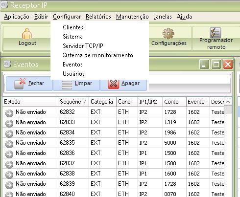 9. Configuração do Receptor IP Uma vez iniciado o Receptor IP é necessário