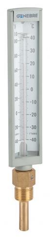 Nos termômetros industriais o bulbo é protegido por um poço e preenchido com mercúrio (desuso)