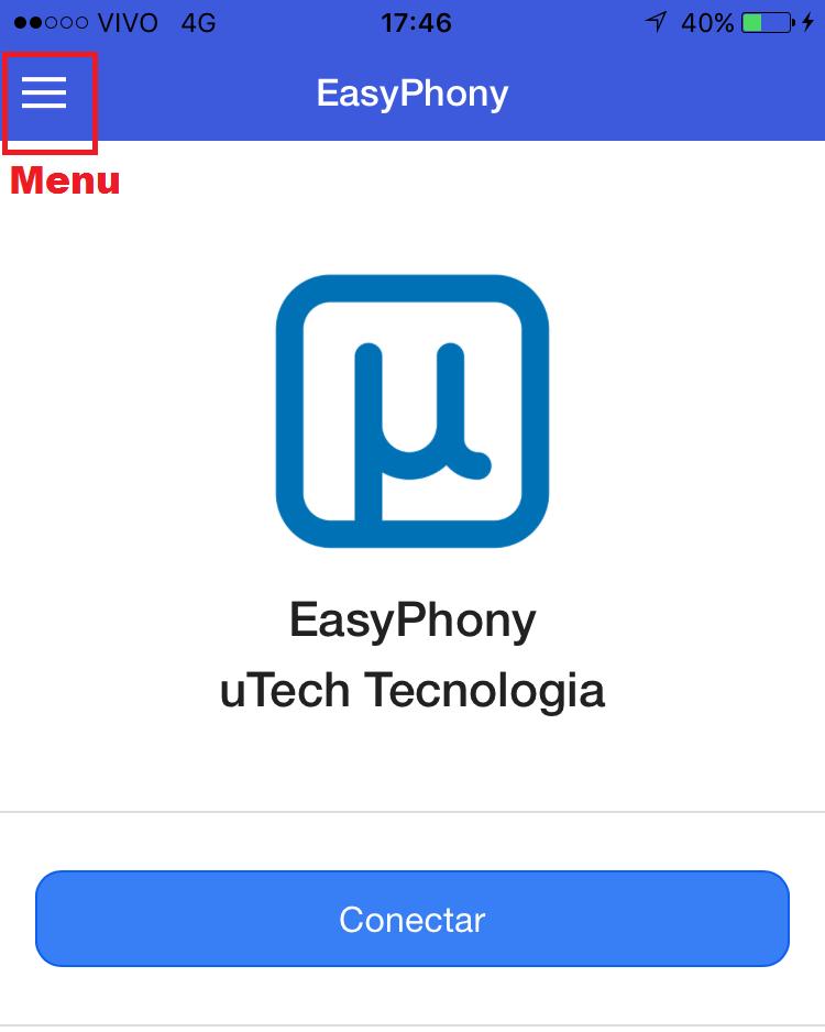 7. EasyPhony Mobile As versões mobile do EasyPhony estão disponíveis para smartphones iphone e Android. Os links para download podem ser encontrados em http://utech.com.