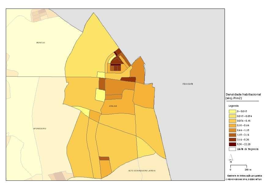 Figura 5 Densidade habitacional na freguesia de Atalaia 2001 Fonte: INE XIV Recenseamento Geral da População, 2001 4.