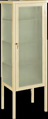 Armários MA-109 Armário vitrine com 1 porta - Armação em aço perfilado em L 22,22 x 3 mm. - Teto e fundo em chapa de aço 0,75 mm.