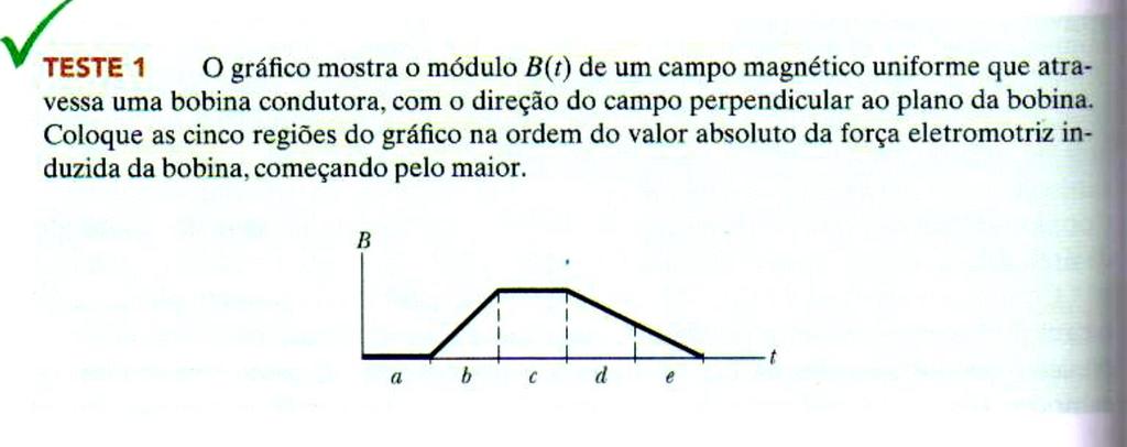 Fluxo magnético b > d e e