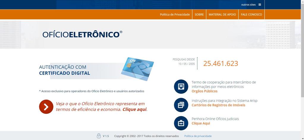 Acesse o site Ofício Eletrônico e se logue com o uso do