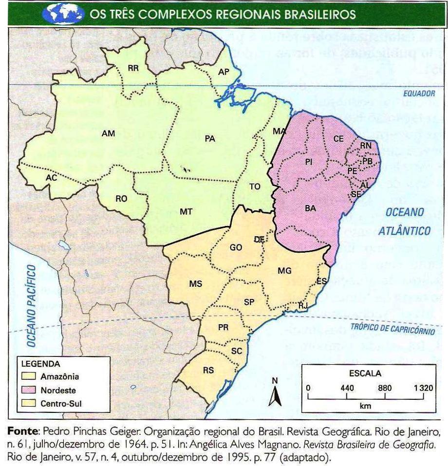 EXPLIQUE quais foram os elementos utilizados pelo IBGE para essa regionalização. B) CARACTERIZE cada uma das cinco regiões.