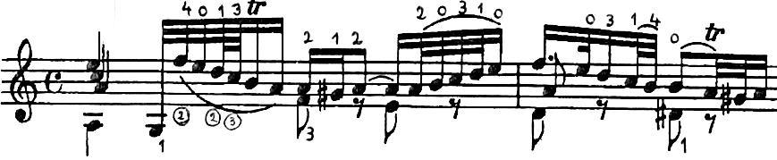 The original slurs are not transcribed. Figure 12. Siciliana BWV 1001: bar 14.