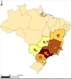 Potencial para recuperação de recursos em ETEs no Brasil - Tecnologias anaeróbias em ETEs: têm sido amplamente adotadas nas últimas décadas,