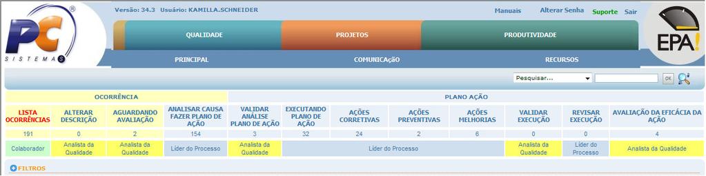 Página 3 de 8 2.3. LISTA DE OCORRÊNCIAS Na Lista de Ocorrências está disponível a visualização das ocorrências registradas pelo usuário.